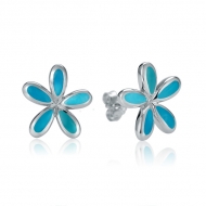 Plumeria Earrings   - ss.Turquoise