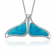 Whaletail Pendant (L) - ss.Turquoise