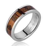 14K  WG Wood Ring Bocote