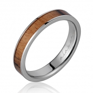14K  WG Wood Ring Ebony, B&W