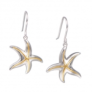 SS 14K Starfish Earrings