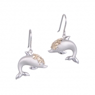 SS 14K Dolphin Earrings