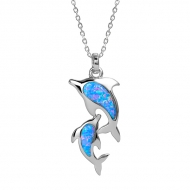 SS Opal Dolphin Pendant