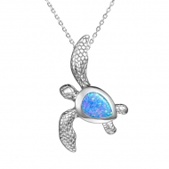 SS Opal Turtle Pendant