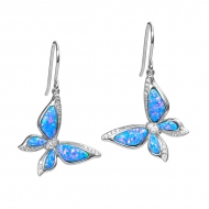 SS Opal Butterfly Earrings