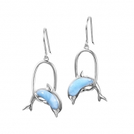 SS Larimar Dolphin Earrings