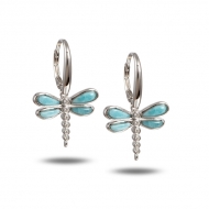 SS 925 Larimar Dragonfly Earrings