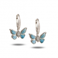 SS 925 Larimar Butterfly Earrings