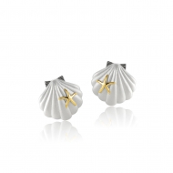SS 925/14K YG Shell Earrings