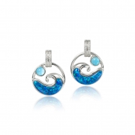 SS 925 Larimar Opal Wave Earrings