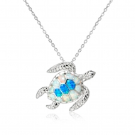 SS 925 Opal Turtle Pendant (L)