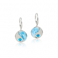 SS 925 Larimar Opal YinYang Earrings