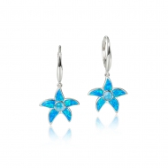 SS 925 Larimar Opal Starfish Earrings