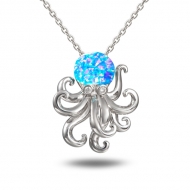 SS 925 Opal Octopus Pendant