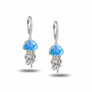 SS 925 Opal Jelly Fish Earrings