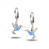SS 925 Opal Hummingbird Earrings