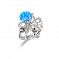 SS Opal Octopus Ring