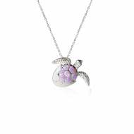 SS Opal Hatching Turtle Pendant