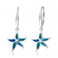 SS 925 GR Opal Starfish Earrings