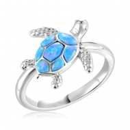 SS 925 Opal Turtle Ring