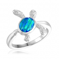 SS 925 GR Opal Turtle Ring