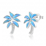SS 925 Opal Palm Tree Earrings