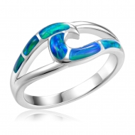 SS 925 GR Opal Wave Ring