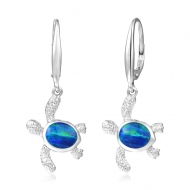 SS 925 GR Opal Turtle Earrings