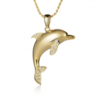 14K Dolphin Pendant