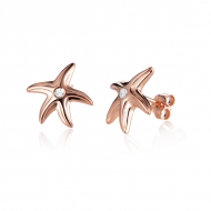 14K PG Starfish Earrings