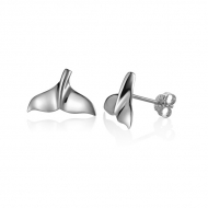 14K WG Whaletail Earrings