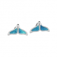 14KW Larimar Whaletail Earrings