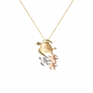 14K Mom and Baby Turtle pendant YWPP
