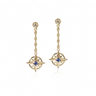 14K YP 2T Compass Earrings