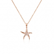 14K PG Starfish Pendant with Diamond