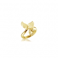 14K YG Whale Tail Ring
