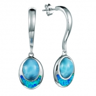 14K WG Larimar Opal Earring LB