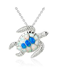 SS 925 Opal Turtle Pendant (M)
