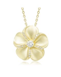 14KY Plumeria Pendant