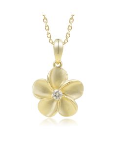 14KY Plumeria Pendant