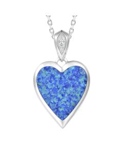 SS 925 Opal Heart Necklace(