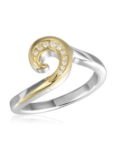SS 14KY Wave Ring