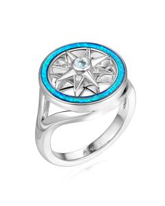 SS 925 Opal Compass Ring