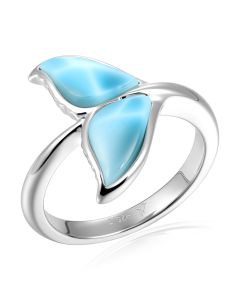 SS 925 Larimar Whale Tail Ring