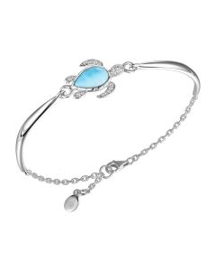 SS 925 Larimar Turtle Bracelet