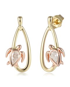 14KYP Turtle Pear LD Drop Earrings