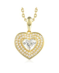 14KYG LD Heart Halo Pendant