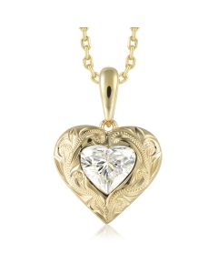 14KYG Filigree Heart LD Pendant
