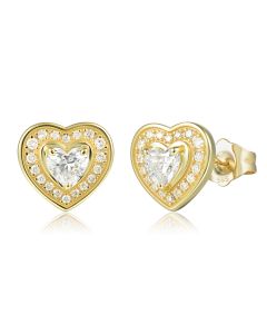 14KYG LD Heart Halo Stud Earrings