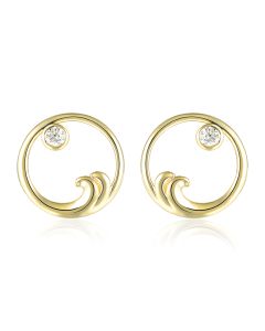 14KYG LD Oval Wave Earrings